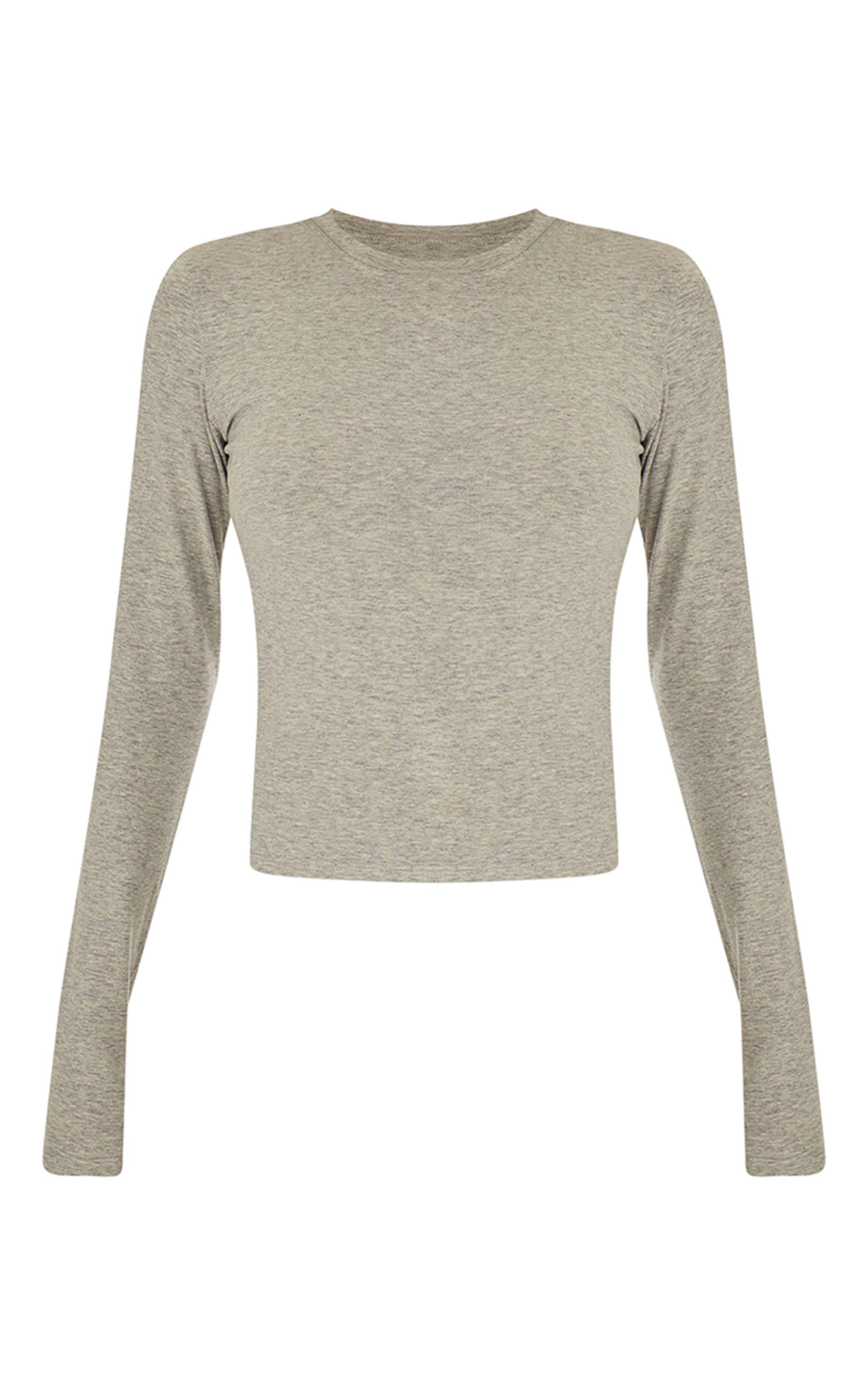 Ash Grey Sculpt Long Sleeve Gym Top Product Image