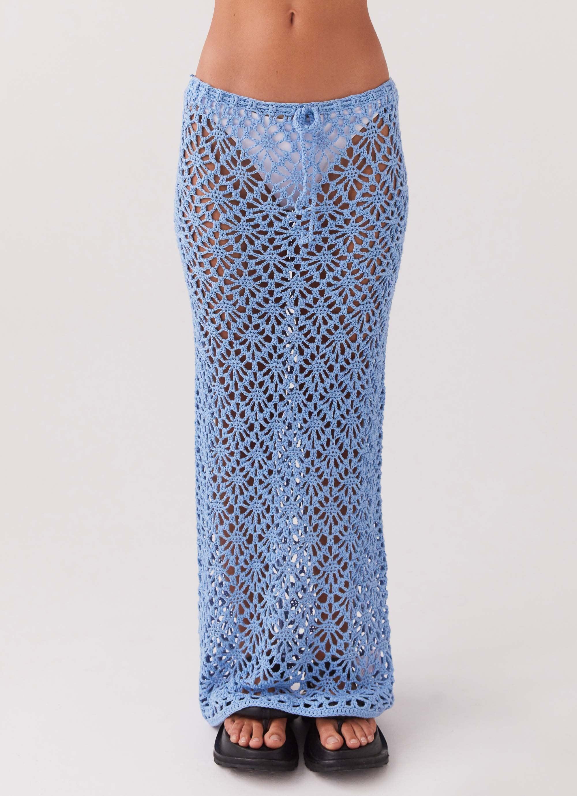 Merliah Crochet Maxi Skirt - Blue Product Image