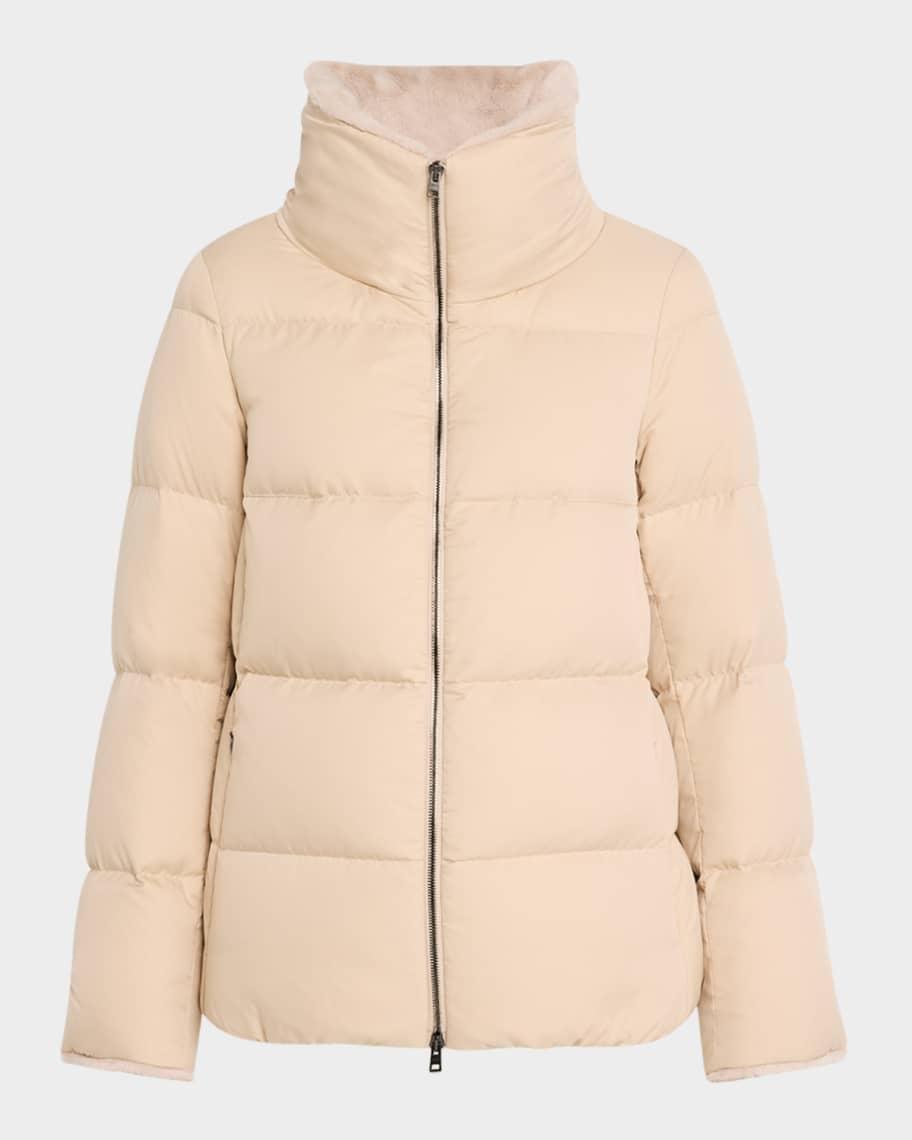 Quilted Puffer Jacket with Faux-Fur Details Product Image