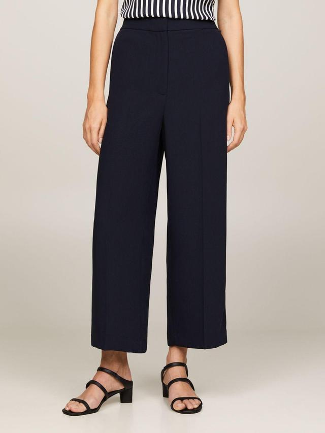 Tommy Hilfiger Women's Wide-Leg Cropped Twill Pant Product Image