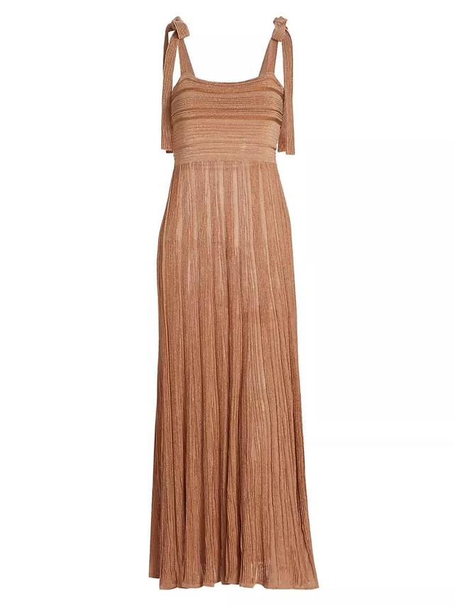 Ottie Metallic Tie-Strap Maxi Dress Product Image