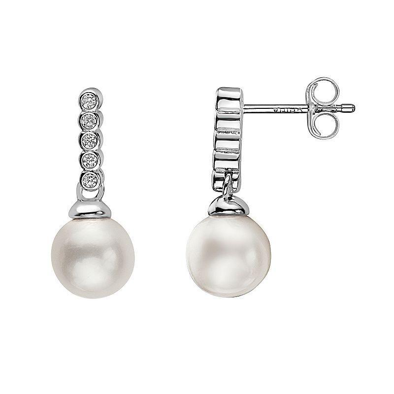 Sterling Silver Freshwater Cultured Pearl Drop Earrings, Womens Product Image