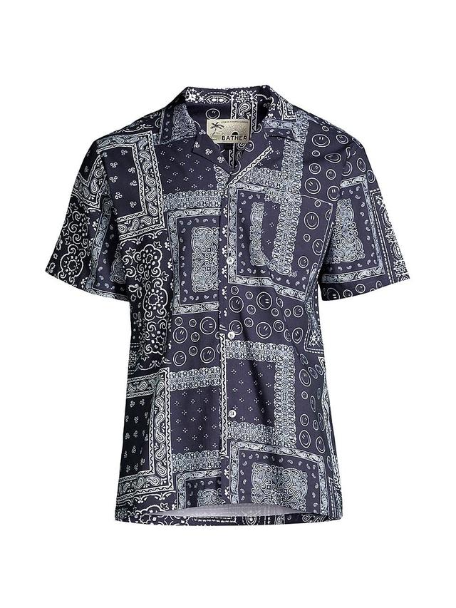 Mens Bandana Print Camp Shirt Product Image