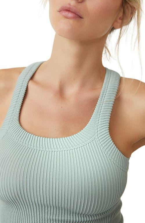 Rib Racerback Tank Top In Iceberg Green Product Image