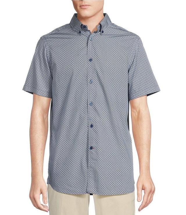 Cremieux Blue Label Diamond Printed Cotton Poplin Short Sleeve Woven Shirt Product Image