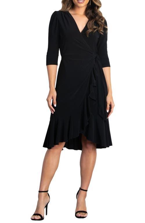 Kiyonna Womens Whimsy Ruffled Midi Wrap Dress Product Image