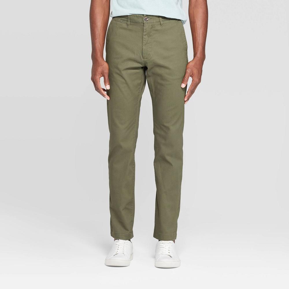 Mens Every Wear Slim Fit Chino Pants - Goodfellow & Co Paris Green 38x30 Product Image