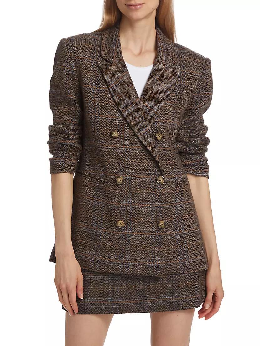 Brina Double-Breasted Plaid Blazer Product Image