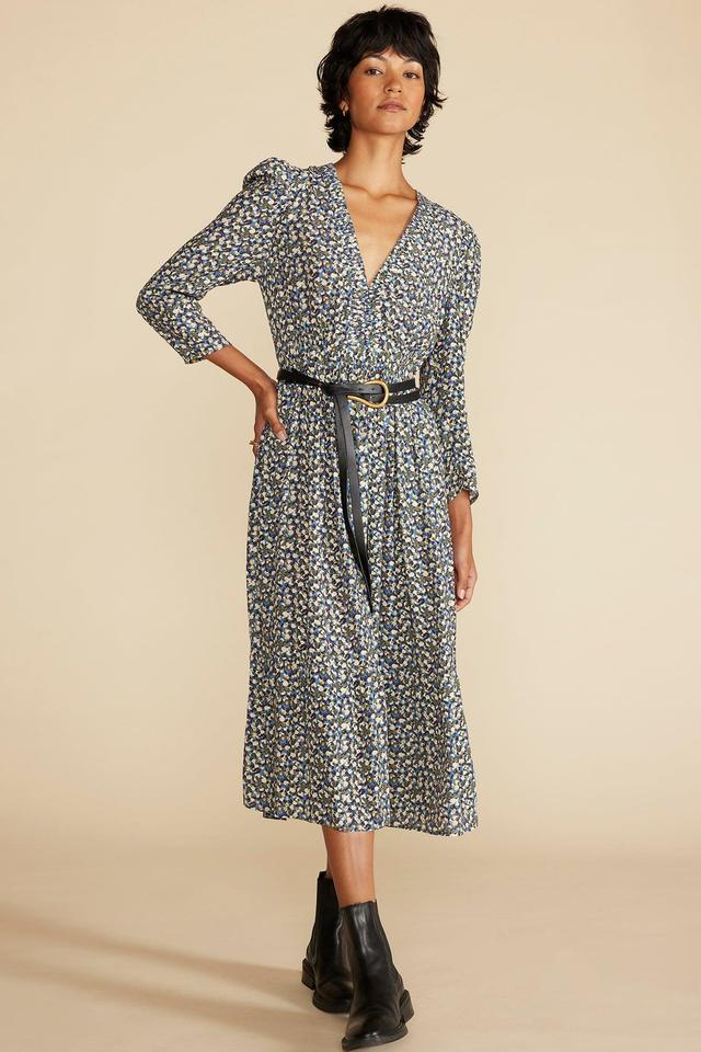 Danielle Puff Sleeve Dress - Rennes Sky Blue Floral Print Product Image