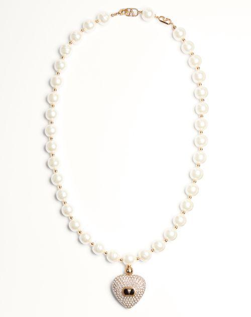 COEUR ROYAL NECKLACE IN METAL, ENAMEL, PEARLS AND SWAROVSKI® CRYSTALS Product Image