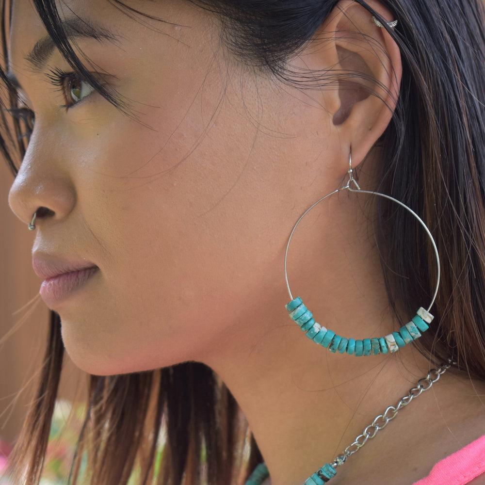 Hula Turquoise Hoop Earrings Product Image