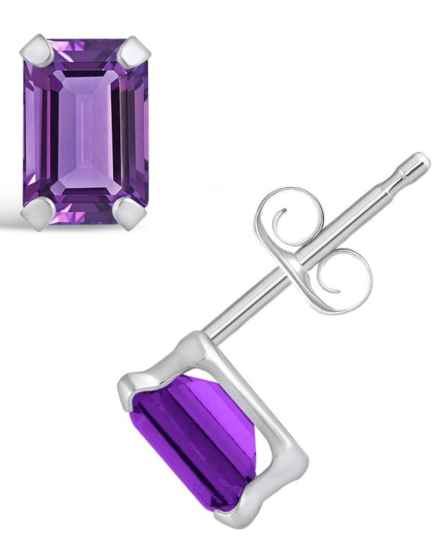 Macys Gemstone Stud Earrings in 10k White Gold Product Image