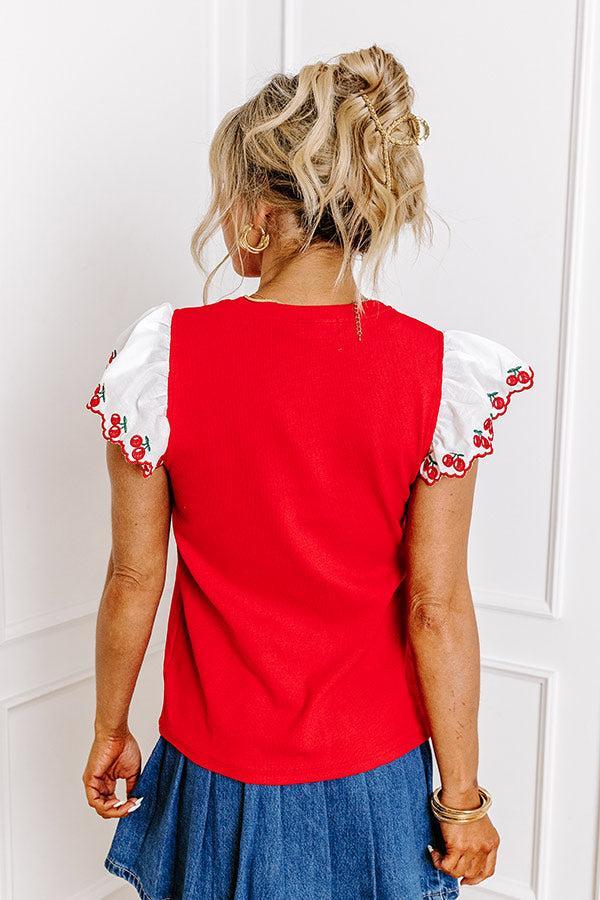 Sweet Like Cherry Pie Embroidered Top Product Image