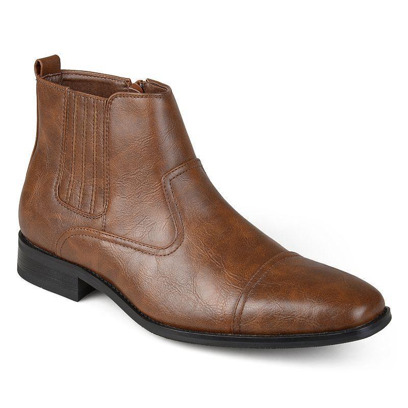 Vance Co. Alex Mens Cap-Toe Dress Boots Brown Product Image