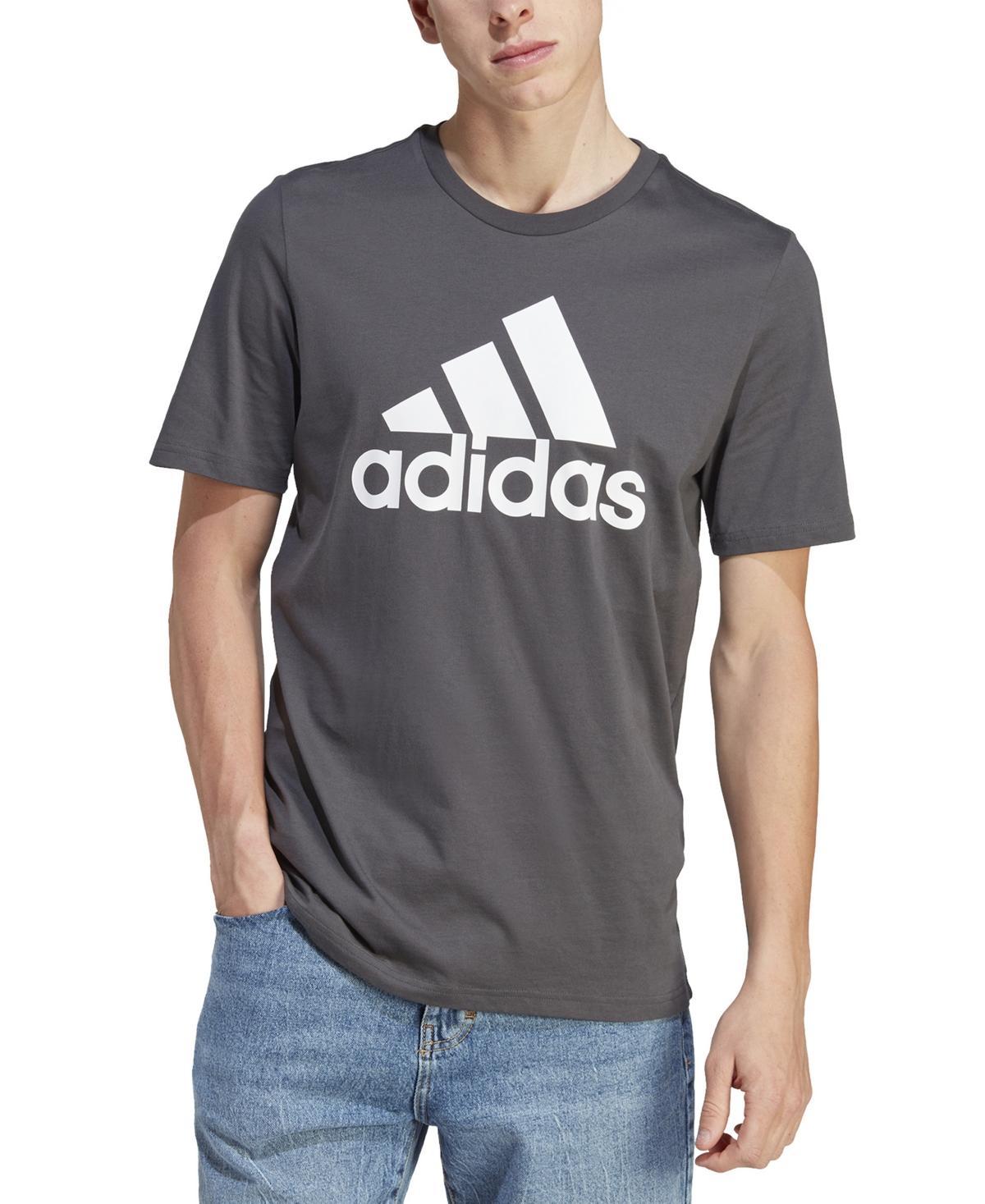 adidas Mens Tan Big Logo T-Shirt - Brown size XL Product Image