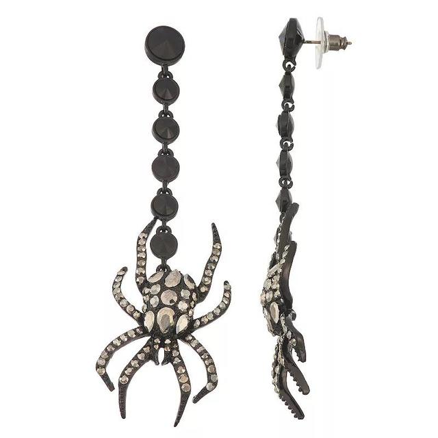 Simply Vera Vera Wang Jet Tone Crystal Spider Linear Drop Earrings, Womens Product Image