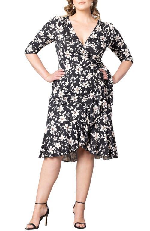 Womens Flirty Flounce Wrap-Dress Product Image