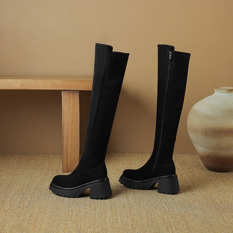 Platform Plain Over-The-Knee Boots Product Image