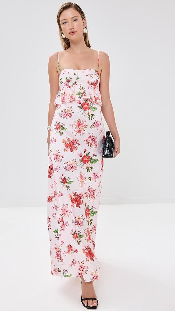 Kika Vargas Scarlet Dress Pink Rose Silk | Shopbop Product Image