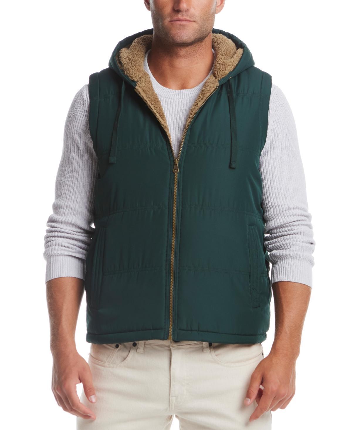 Weatherproof Vintage Mens Sherpa Lined Hooded Puffer Vest - Dark Sapphire Product Image