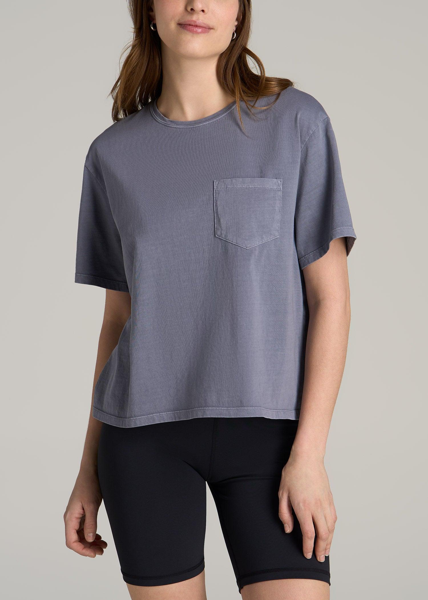 Boxy Short Sleeve T-Shirt for Tall Women in Skyline Grey product image