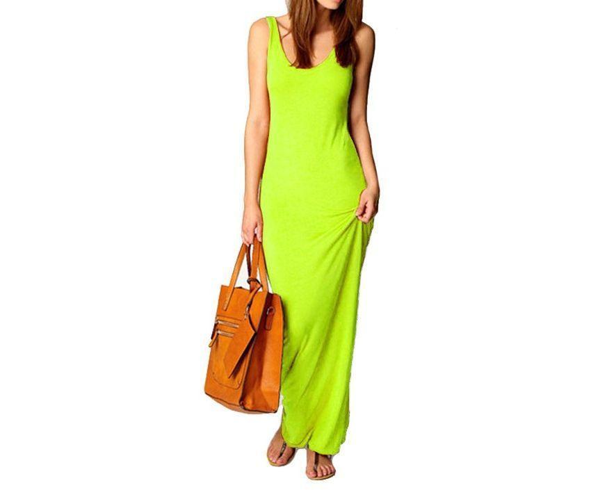 Sleeveless Scoop Neck Maxi Bodycon Dress Product Image