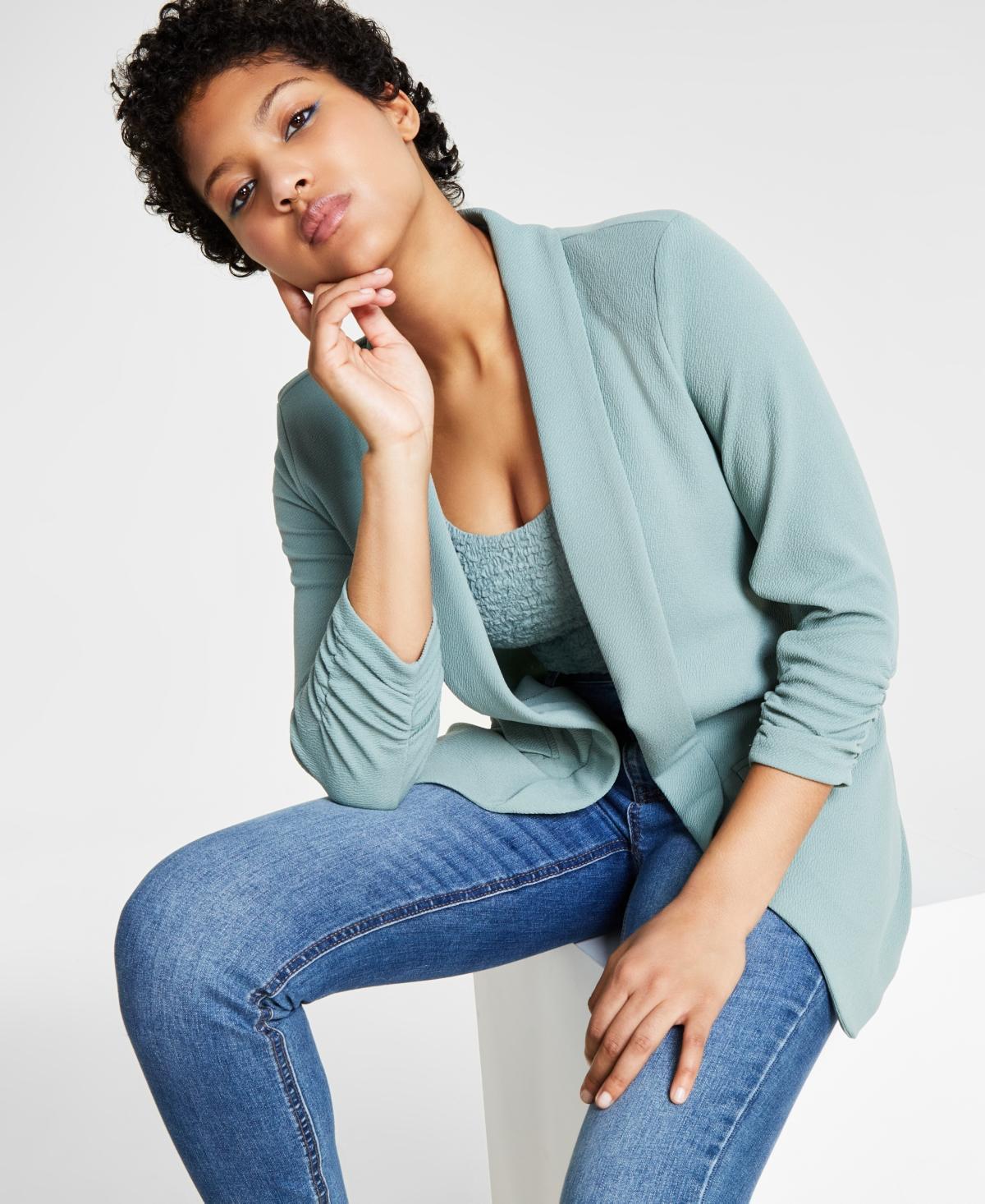 Bar Iii Womens Knit 3/4-Sleeve Boyfriend Blazer, Created for Macys Product Image