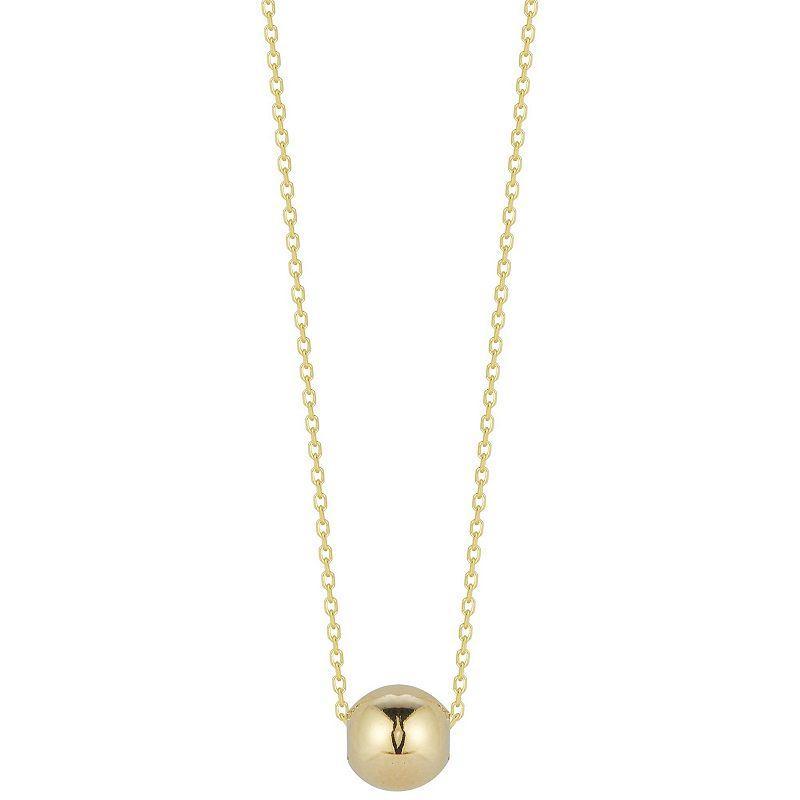 LUMINOR GOLD 14k Gold Ball Necklace, Womens Yellow Product Image