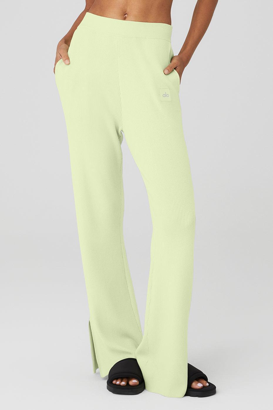 Knit High-Waist Salana Wide Leg Pant - Iced Green Tea Product Image