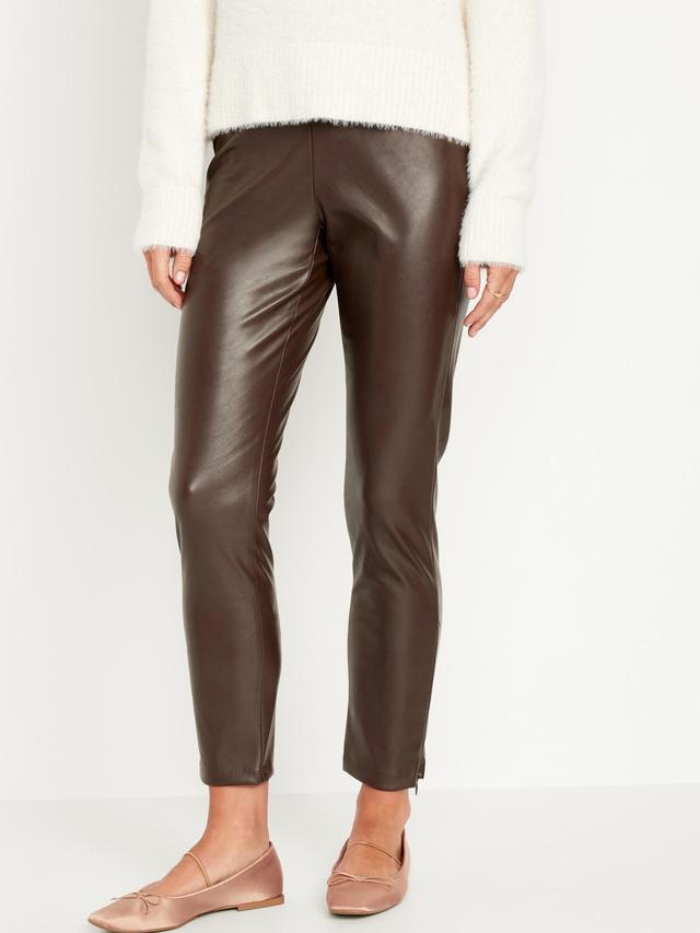 Extra High-Waisted Faux Leather Pants for Women Product Image