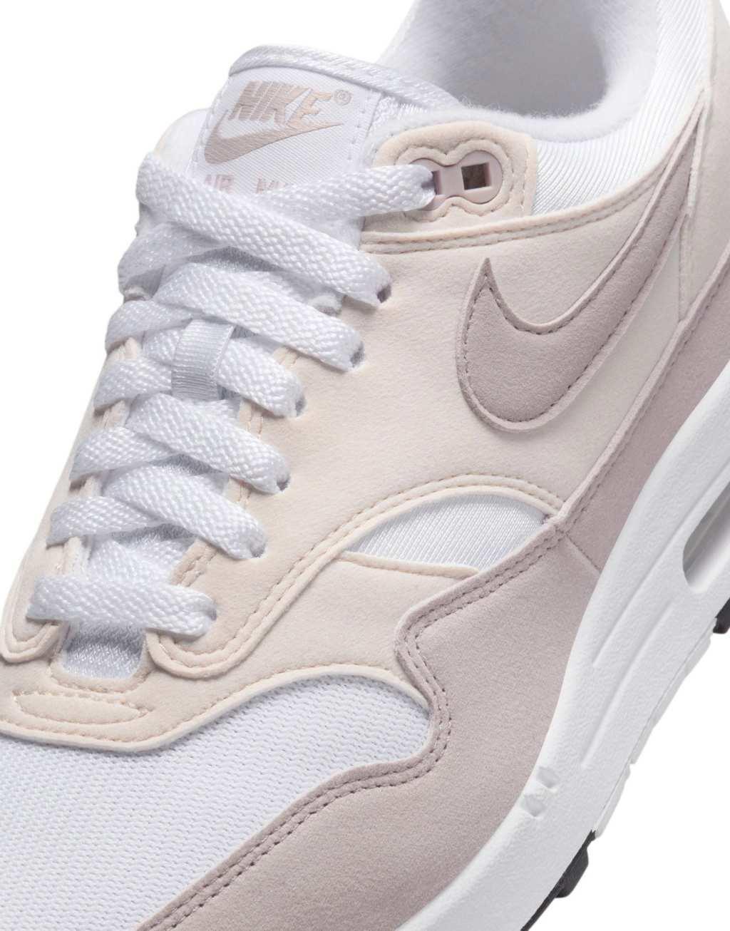 Nike Air Max 1 sneakers in white and pink  Product Image