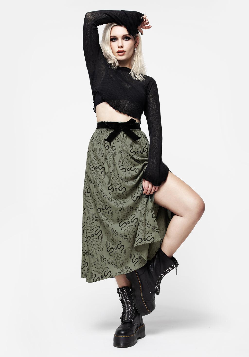 Dominion Snake Print Midi Skirt Product Image