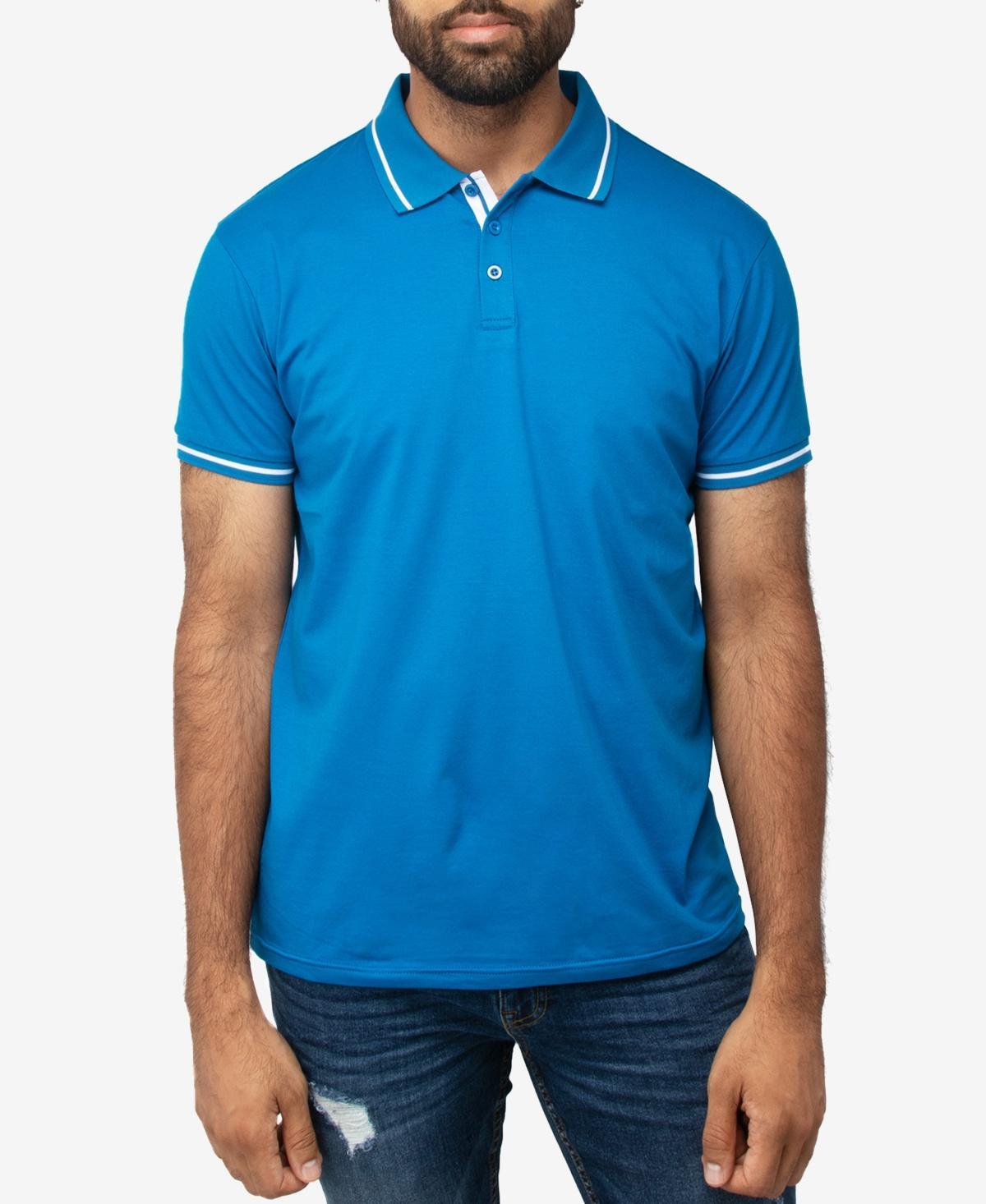 X Ray Men's Short Sleeve Contrast Knit Golf Polo - Navy - Size S  - male - Size: S Product Image