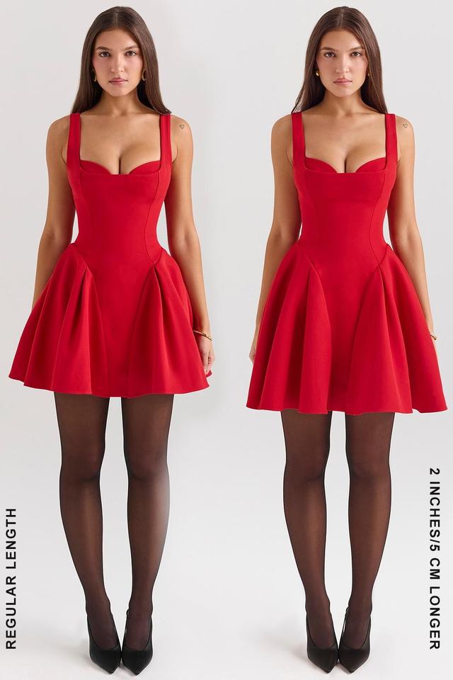 Bunny Holly Red Crepe Mini Dress Product Image