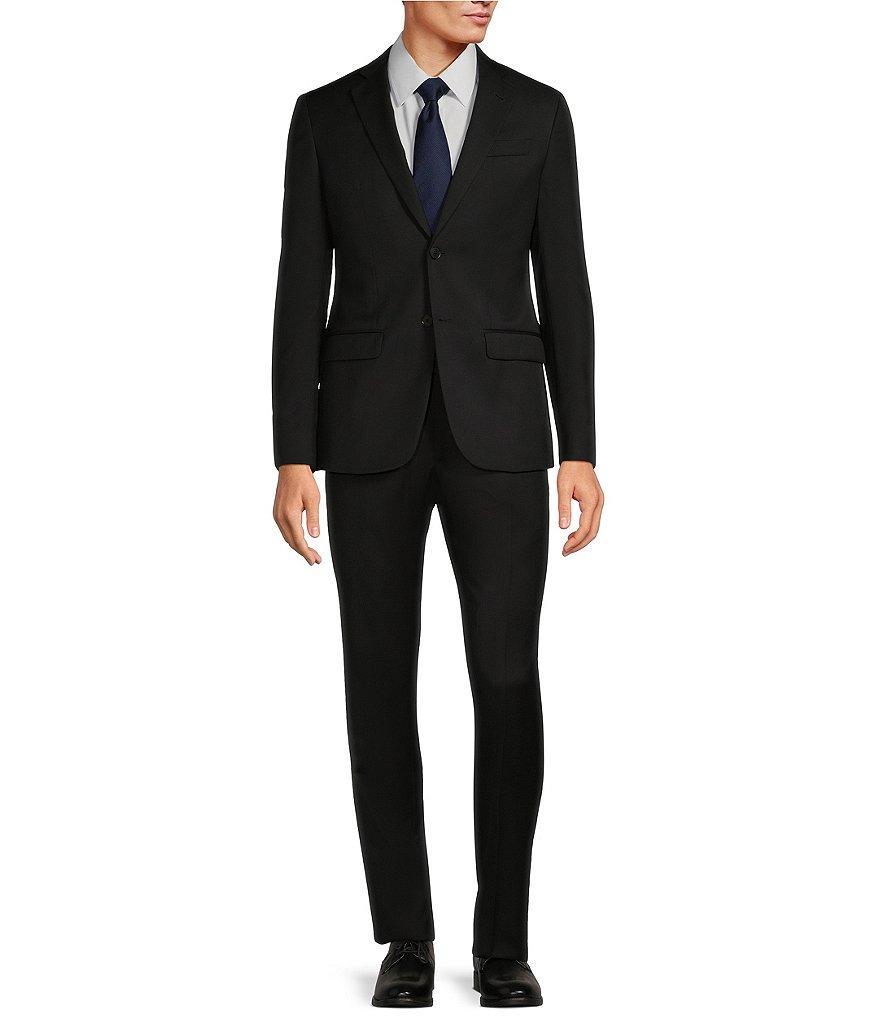 Armani Exchange Modern Fit Flat Front Solid 2-Piece Suit Product Image