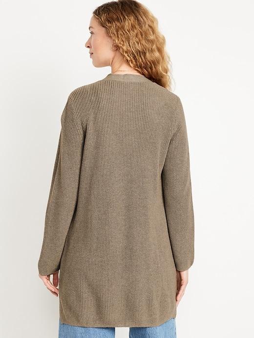 Open-Front Longline Cardigan Sweater Product Image