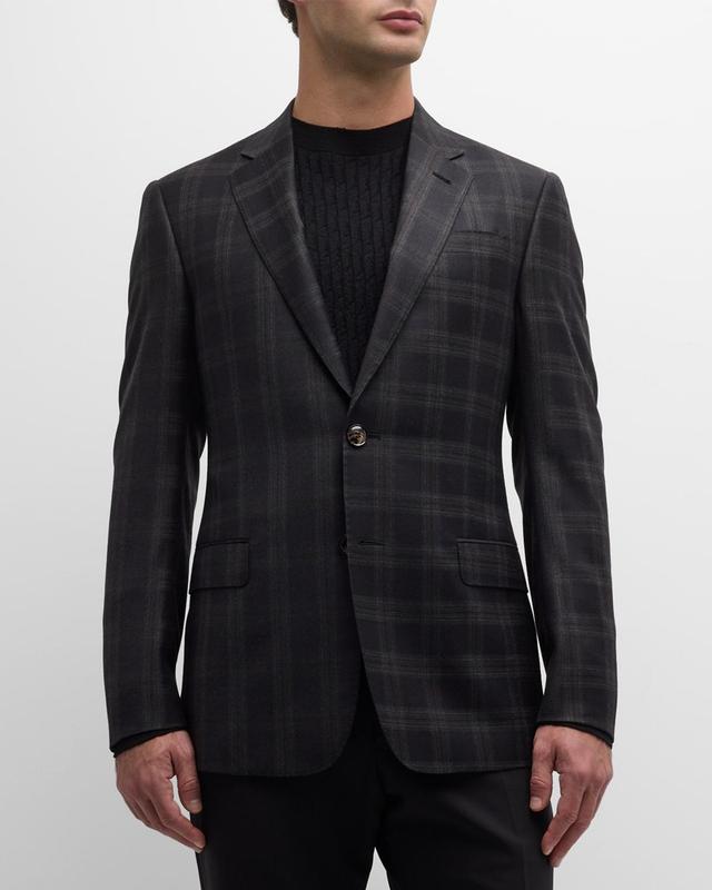 Mens Plaid Wool-Cashmere Sportcoat Product Image