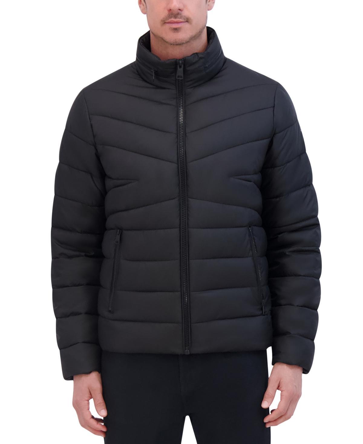 Kenneth Cole Mens Quilted Lightweight Hooded Zip-Front Puffer Jacket Product Image