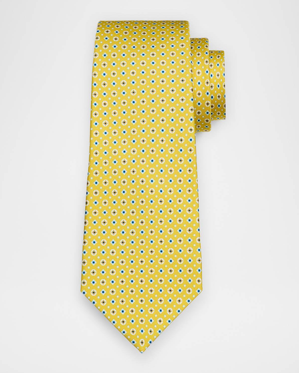 Mens Micro-Medallion Silk Tie Product Image