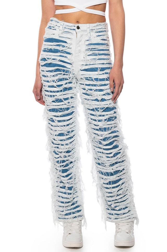 JENNA SHREDDED STRAIGHT LEG JEANS Product Image