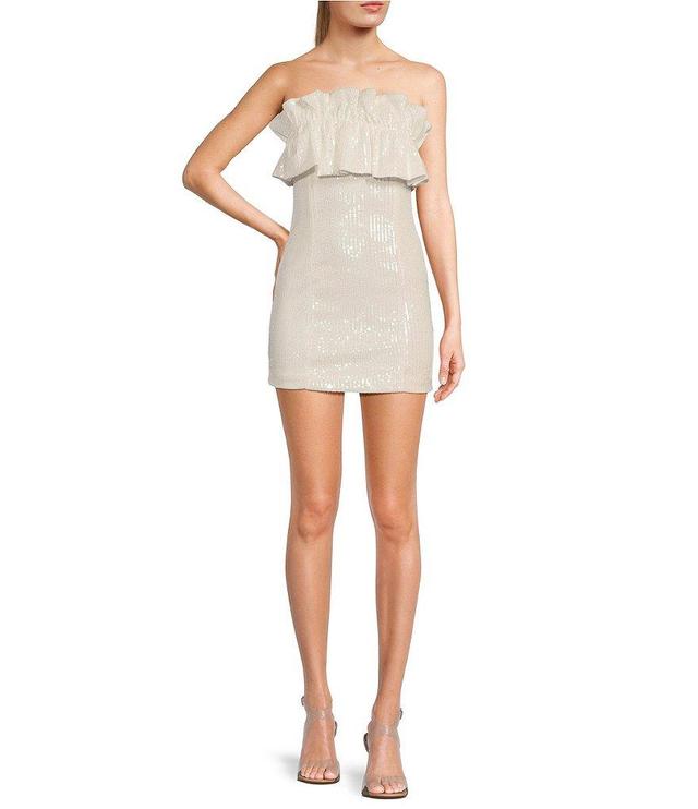 Allison & Kelly Strapless Sequin Embellished Sheath Dress Product Image