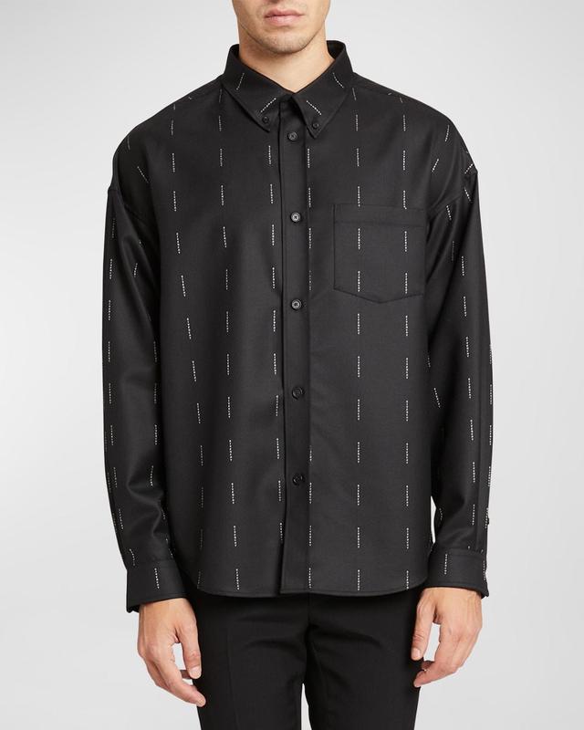 Mens Dress Shirt with Logo Pinstripes Product Image