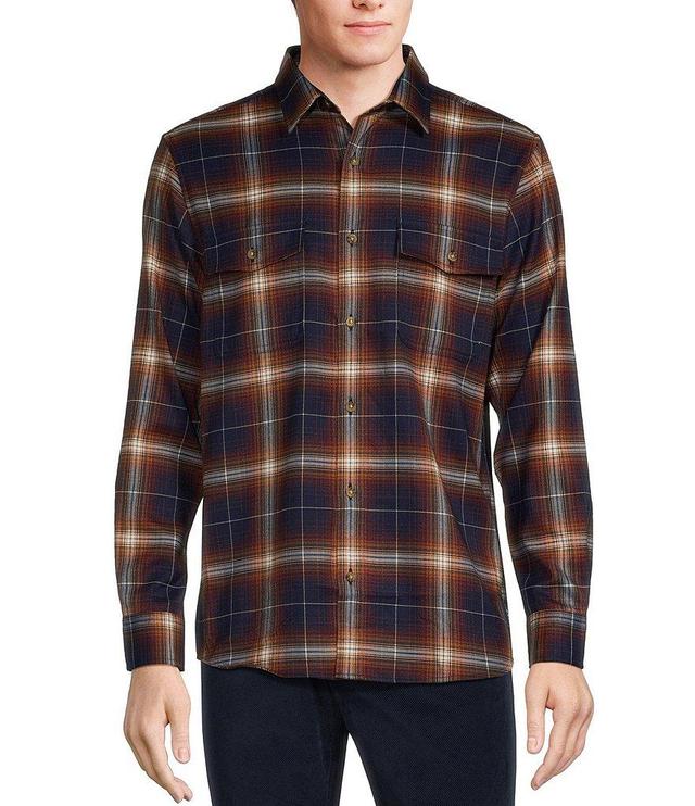 Rowm Big & Tall Long Sleeve Jaspe Dark Large Plaid Button Down Shirt Product Image