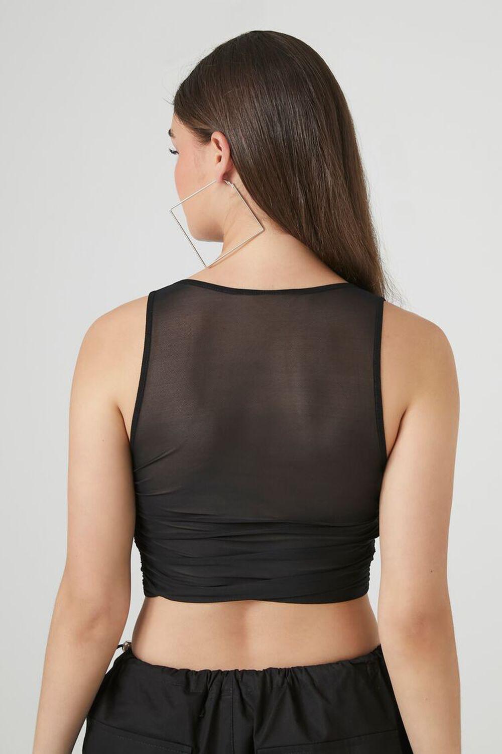 Mesh Lace-Up Crop Top | Forever 21 Product Image