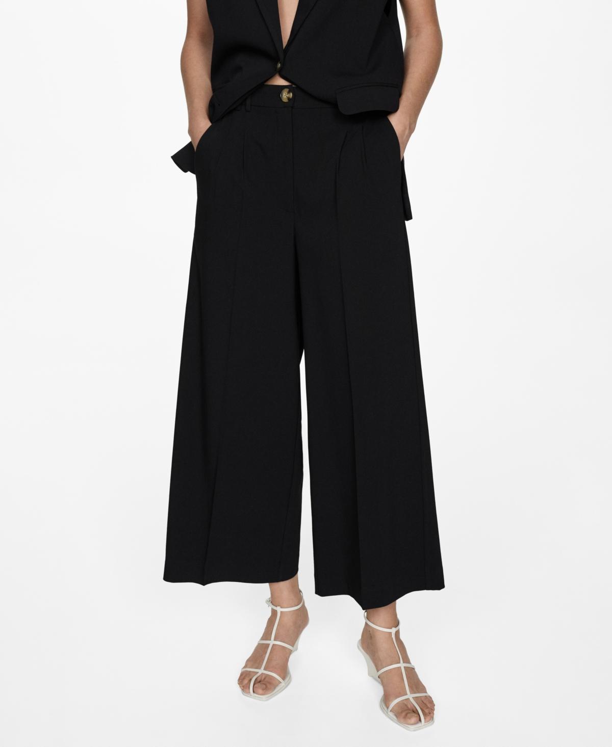 Women's Pleated Culottes Pants Product Image