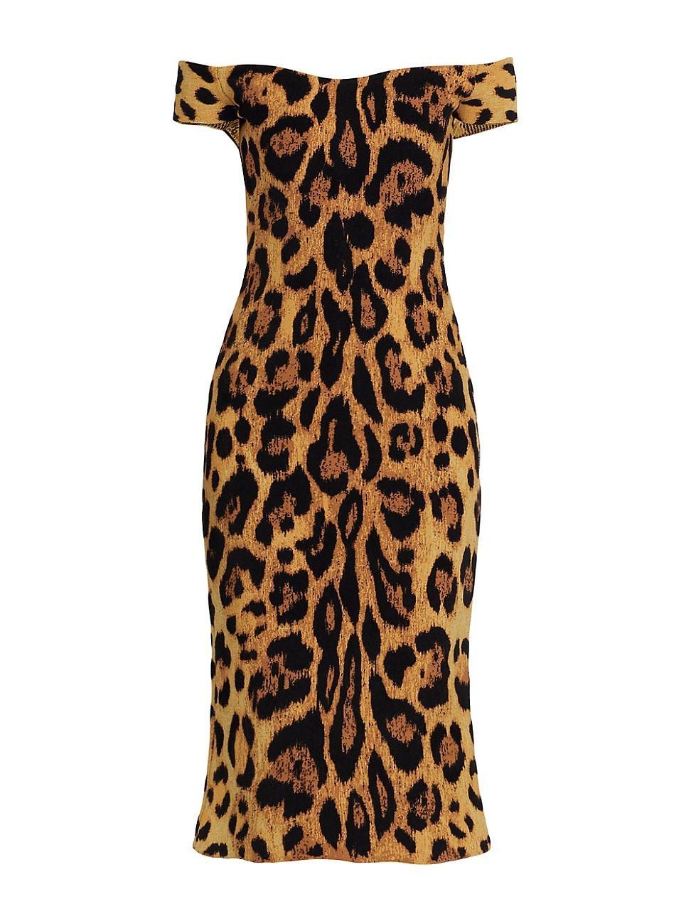 Womens Jaguar Off-The-Shoulder Cocktail Dress Product Image