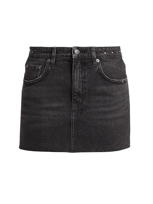 Womens Paradise Lost Low Rider Denim Miniskirt Product Image