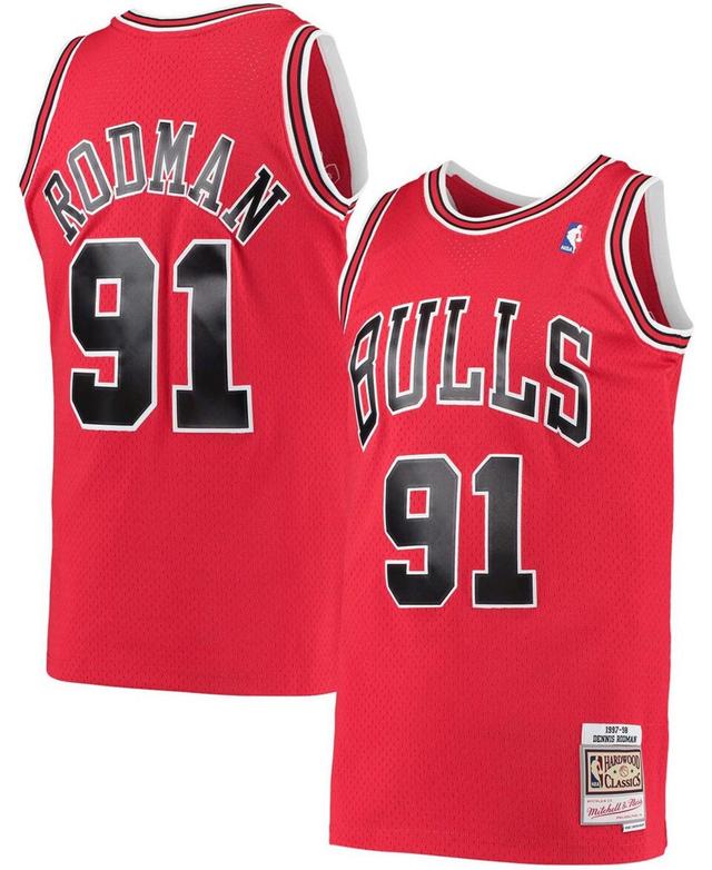 Mens Dennis Rodman Red Chicago Bulls Hardwood Classics 1997-98 Swingman Jersey - Red Product Image