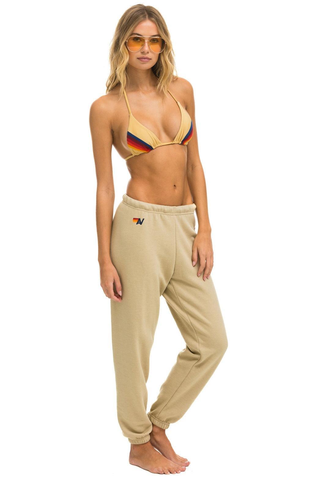 5 STRIPE SWEATPANTS - SAND // USA Female Product Image