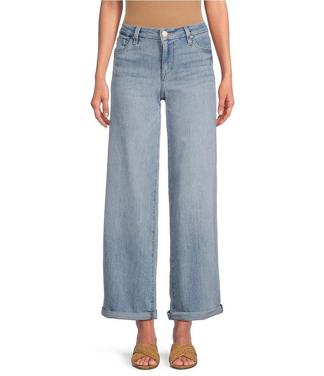 KUT from the Kloth Stretch Mid Rise Wide Leg Roll Cuff Jean Product Image